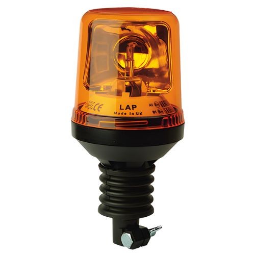 Rotating Beacon - Amber Colour, Flexi DIN Mount, 12V, LAP Electrical - LAP 271